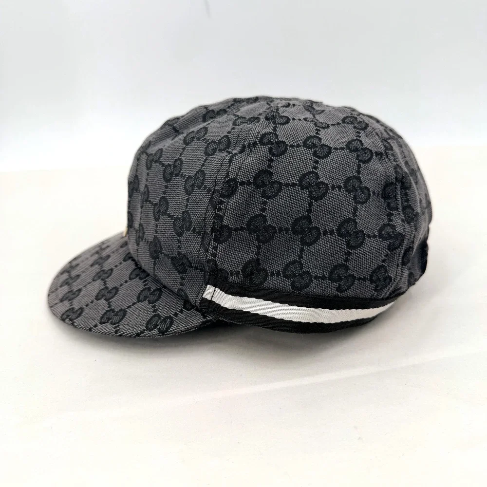 Gucci GG Canvas GG Monogram Logo Web Baseball Cap Hat Mens Large